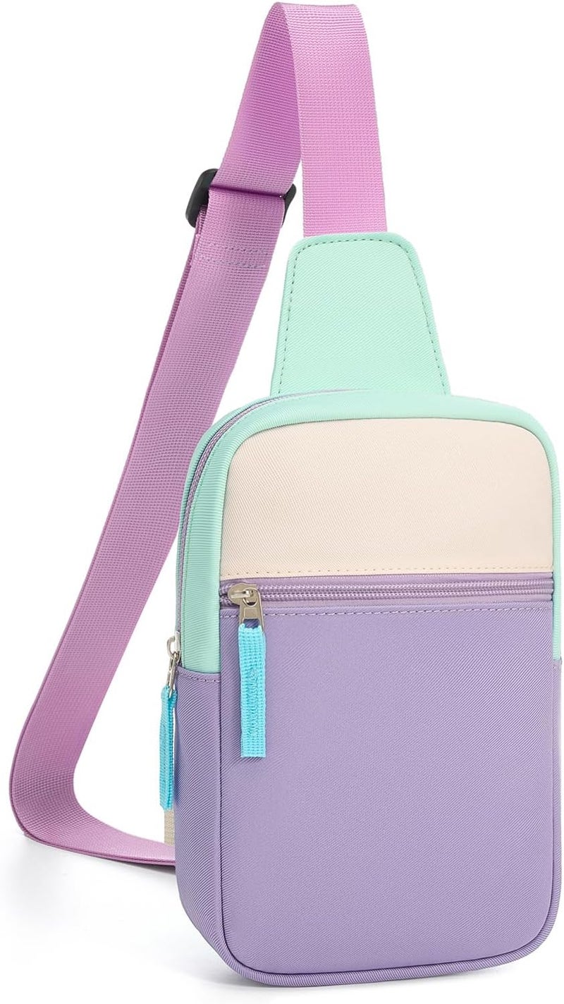 cotmcor Store Valentines Day Gifts for Kids: Fanny Pack Birthday Gift for 8 9 10 11 12 Year Old Teen Girls Trendy Stuff, Preppy Colorblock Crossbody Bag Adjustable Sling Belt Bags Purse for Travel Outdoor - Image 1